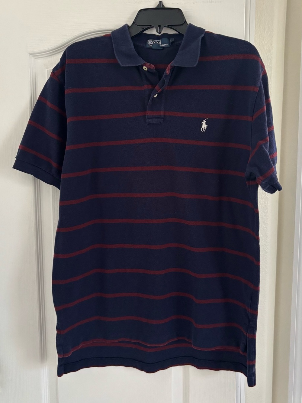 Polo by Ralph Lauren Navy and Maroon Striped Polo